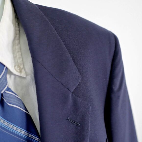 Savile Row‎ Wool Blue 2 Gold Button Blazer 44R - Picture 2 of 15